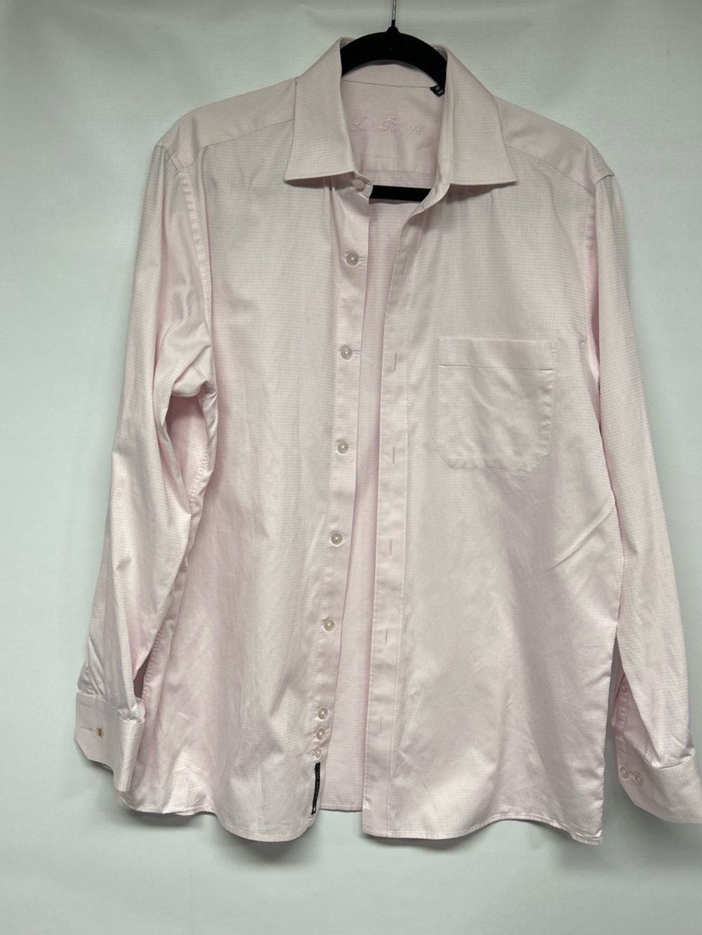 Louis Philippe Light Pink Men's Dress Shirt - Spread Collar